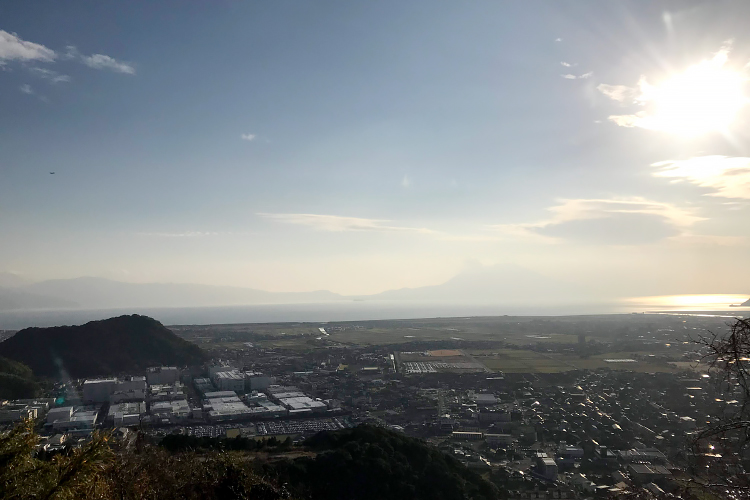 霧島、桜島を望む景観